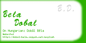 bela dobal business card