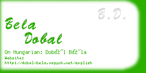 bela dobal business card